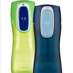 Contigo Autoseal Trekker Kids Water Bottle 2-Pack Granny Smith & Nautical Colors